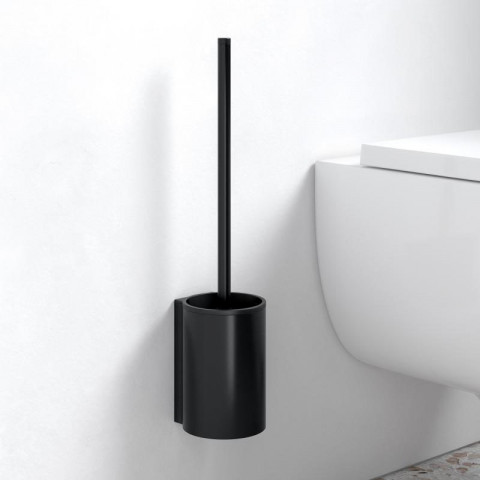 Keuco Plan Wall Mounted Toilet Brush & Holder - Black