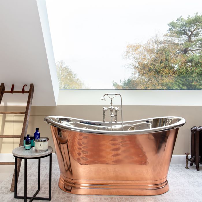 BC Designs Classic Roll Top Copper/Nickel Boat Bath
