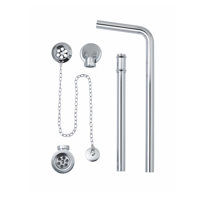 BC Designs Exposed Plug & Chain Bath Waste With Overflow Pipe