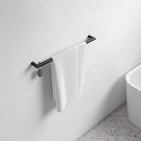Keuco Reva Bath Towel Rail with Integrated Hook - Black