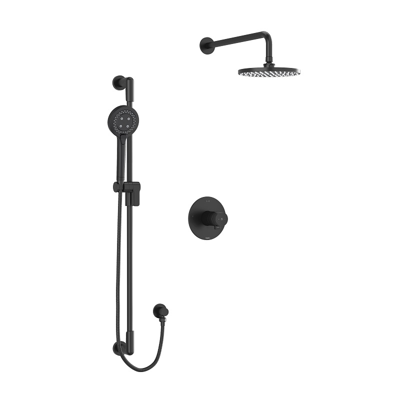 Riobel Parabola Shower Kit With Overhead Shower In Black