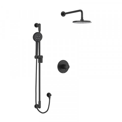 Riobel Parabola Shower Kit With Overhead Shower In Black