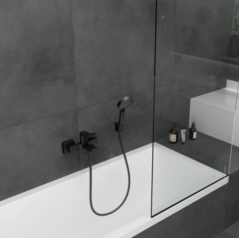 Hansgrohe Vernis Shape Single Lever Bath Mixer For Exposed Installation In Black
