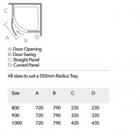 Merlyn 8 Series Frameless 1 Door Quadrant Shower Door