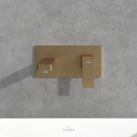 Villeroy & Boch Architectura Square Wall-Mounted Single-Lever Basin Mixer Brushed Gold