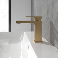 Villeroy & Boch Architectura Square Single-Lever Basin Mixer with Pop-Up Waste Brushed Gold