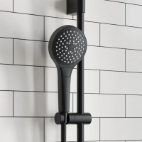 Villeroy & Boch Square Verve Complete Shower Set with Slide Rail Kit Matt Black