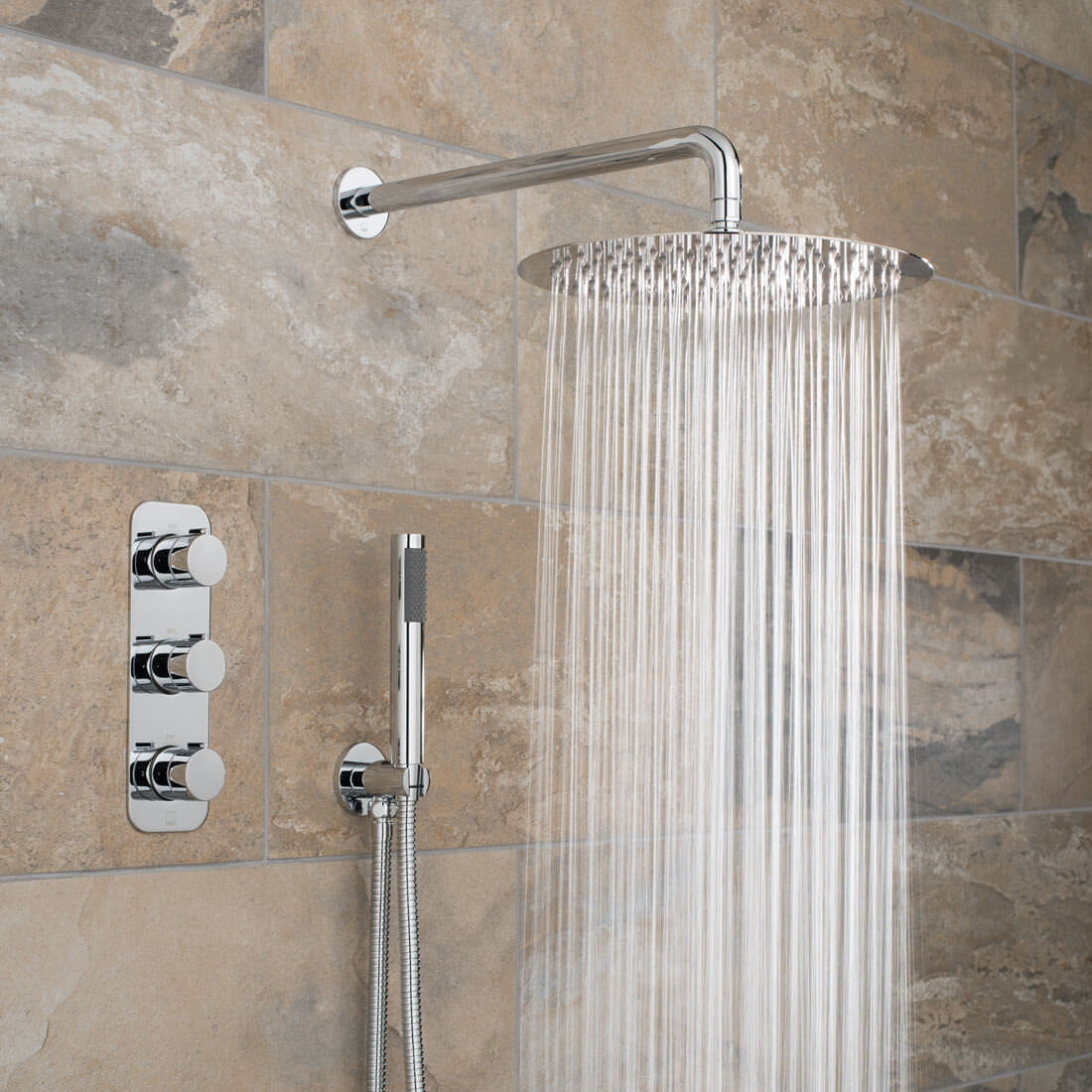 Vado Tablet Altitude Vertical 2 Outlet Chrome Thermostatic Shower Package