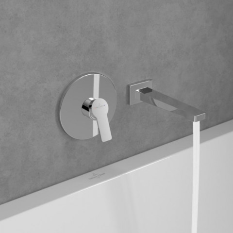 Villeroy & Boch Architectura Square Bath Spout For Wall-Mounted In Chrome