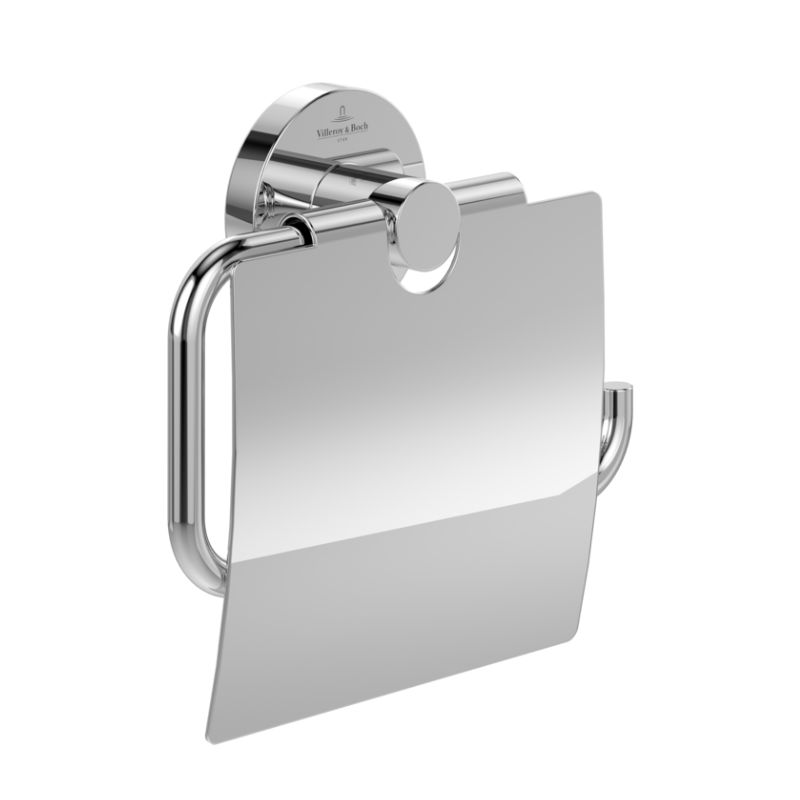 Villeroy & Boch Elements Tender Toilet Roll Holder With Cover In Chrome