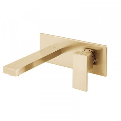 Vado Notion Wall Mounted Basin Mixer Tap In Brushed Gold