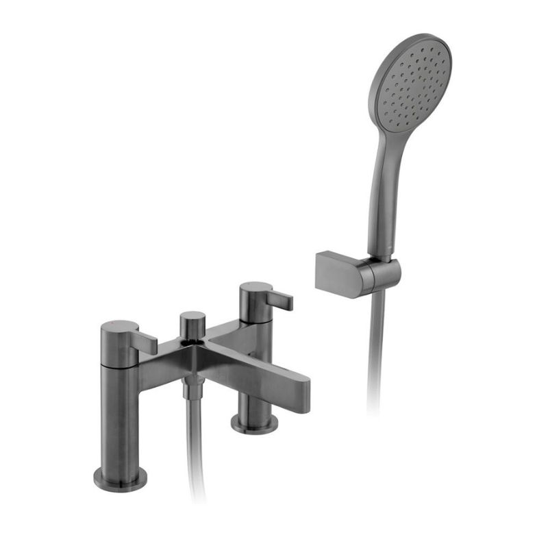 Vado Edit Bath Mixer Tap With Shower Kit In Brushed Black