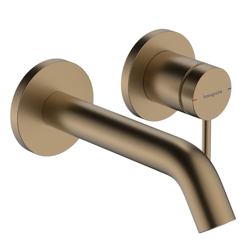Hansgrohe Tecturis S Wall-Mounted Basin Mixer In Brushed Bronze